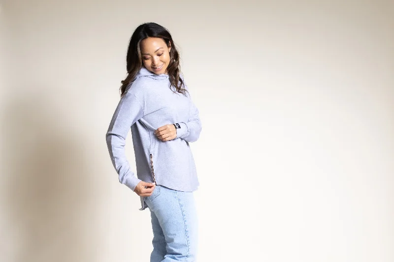 Bamboo Long Hoodie Hoodie with Raw Hem Edgy Unfinished