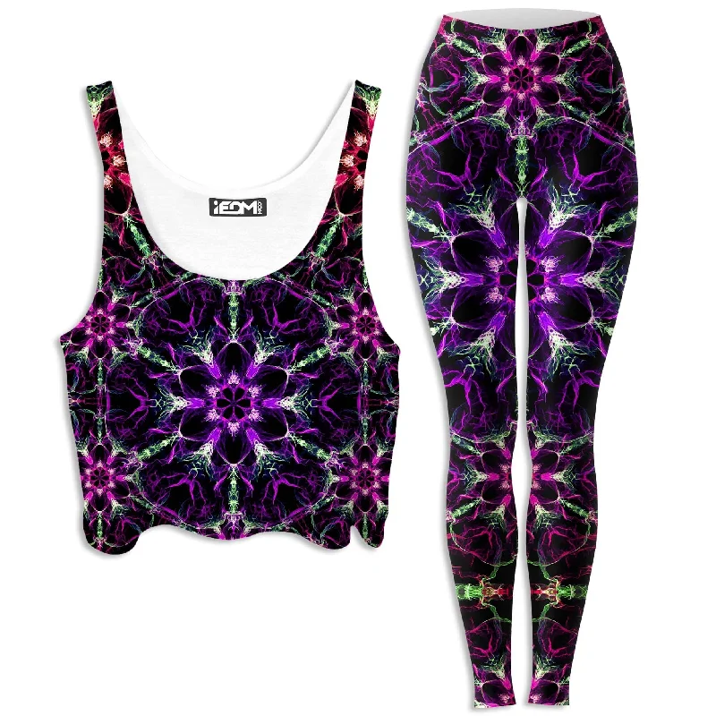 Psyched Crop Top and Leggings Combo Elasticated Padded Insulated