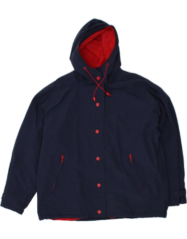 ST. BERNARD Womens Oversized Hooded Windbreaker Jacket UK 18 XL Navy Blue Satin Jacket Silk Jacket Chiffon Jacket ST. BERNARD Womens Oversized Hooded Windbreaker Jacket UK 18 XL Navy Blue Satin Jacket Silk Jacket Chiffon Jacket