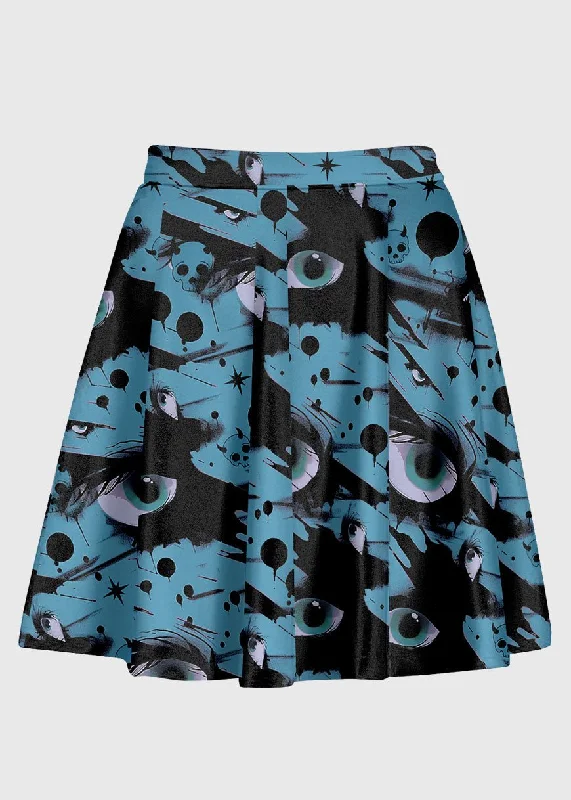 Emo Abstract Eye Skater Skirt athletic skirt fit
