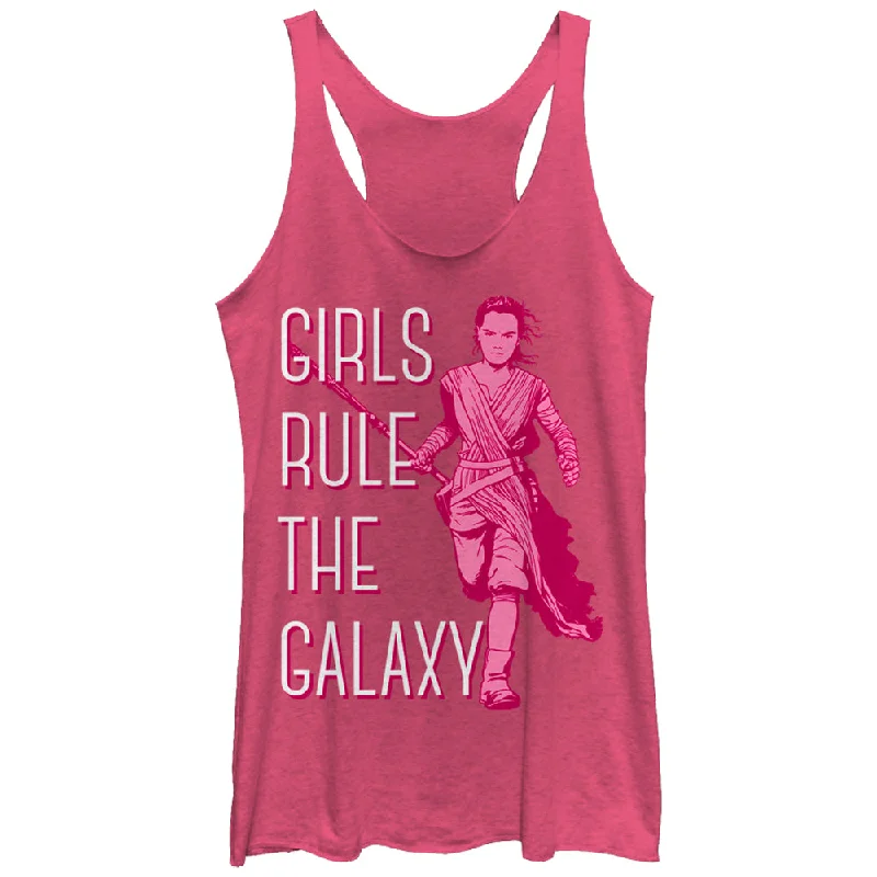 Women's Star Wars The Force Awakens Rey Girls Rule the Galaxy Racerback Tank Top workout tank top