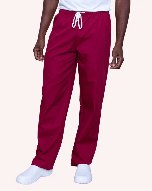 Aria Unisex Lightweight Scrub Trousers - Burgundy Trousers Seasonal Trendy