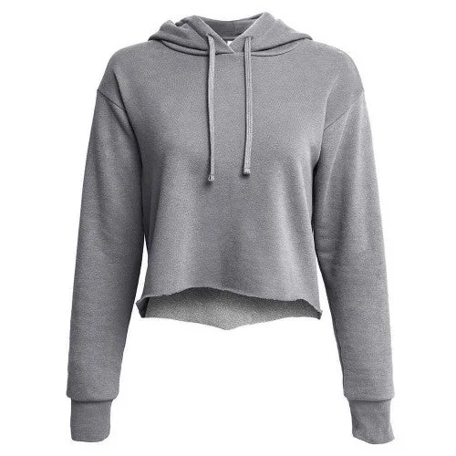 Next Level Apparel Womens/Ladies Laguna Raw Edge Crop Hoodie Hoodie with Puffed Sleeves Voluminous Trendy