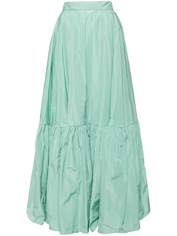 YARN DYED TAFFETA WATERPROOF MAXI SKIRT denim skirt durable