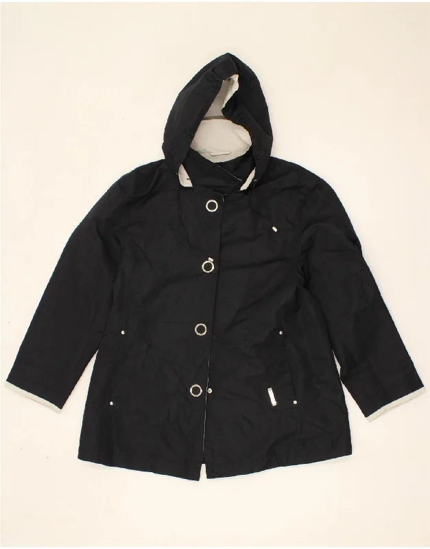 LONDON FOG Womens Petite Hooded Rain Jacket UK 14 Medium Navy Blue V-Neck Jacket Boat Neck Jacket Square Neck Jacket LONDON FOG Womens Petite Hooded Rain Jacket UK 14 Medium Navy Blue V-Neck Jacket Boat Neck Jacket Square Neck Jacket