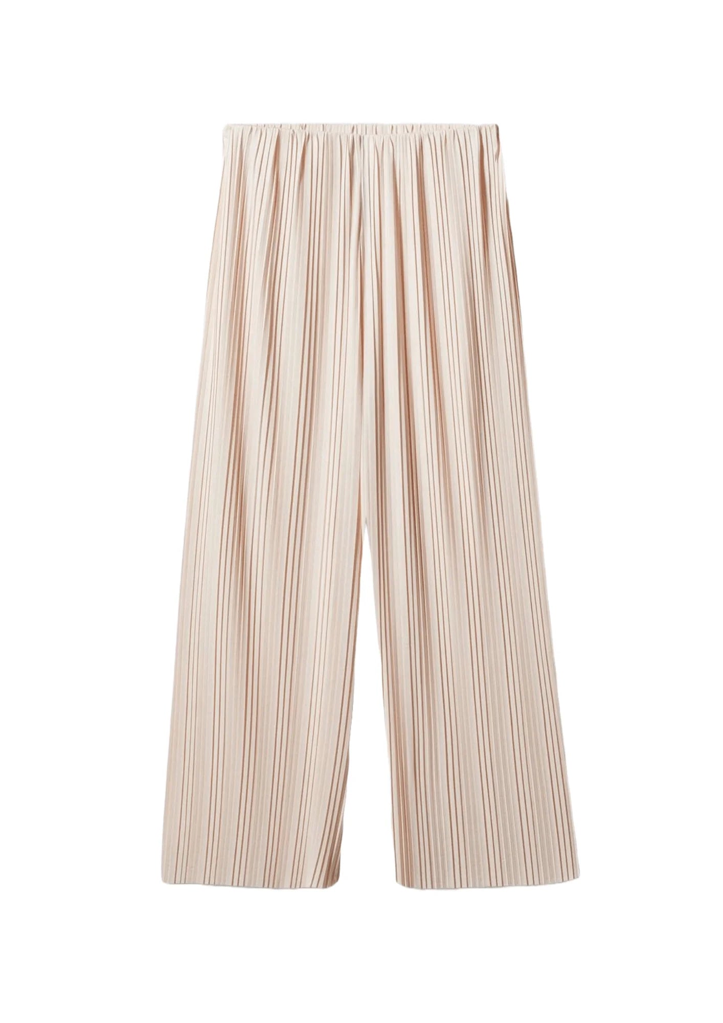 BEIGE PLEATED LARGE TROUSERS Trousers trendy modern