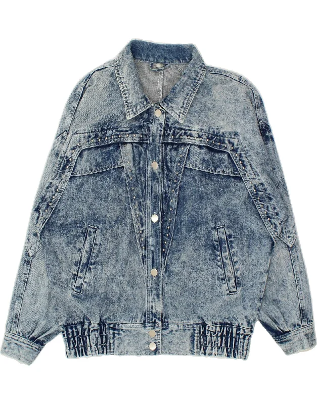 VINTAGE Womens Oversized Denim Jacket EU 38 Medium Blue Cotton One-Shoulder Jacket Off-the-Shoulder Jacket Asymmetrical Jacket VINTAGE Womens Oversized Denim Jacket EU 38 Medium Blue Cotton One-Shoulder Jacket Off-the-Shoulder Jacket Asymmetrical Jacket
