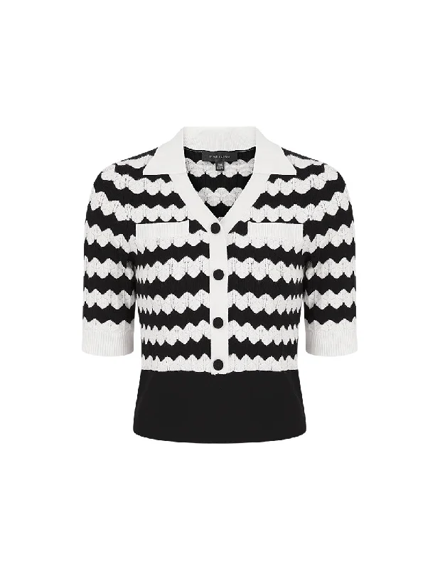 MARYLING V-Neck Contrast Knitted Sweater Knit Fabric Woven Fabric Fleece Fabric