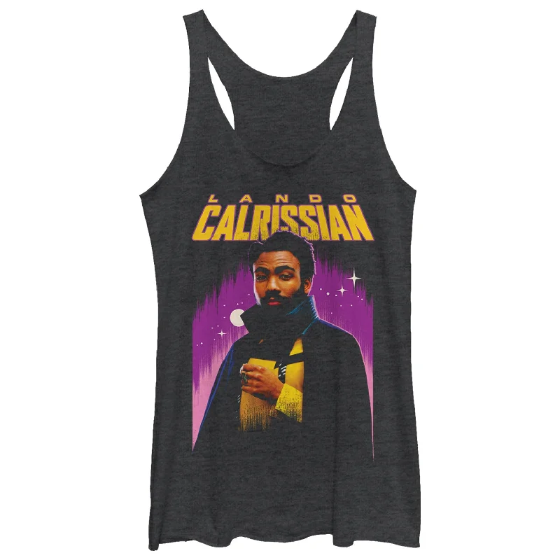 Women's Solo: A Star Wars Story Lando Starry Night Racerback Tank Top silver tank top Women's Solo: A Star Wars Story Lando Starry Night Racerback Tank Top silver tank top