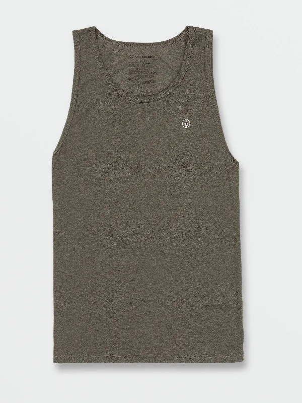 Solid Heather Tank - Martini Olive peach tank top