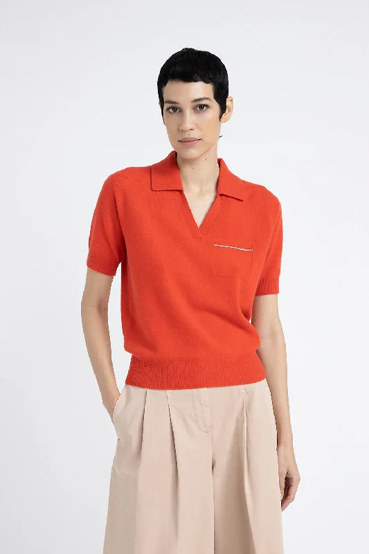 Polo neck sweater in pure cashmere Open Front Closed Front Wrap Front