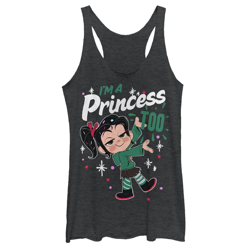 Women's Ralph Breaks the Internet Princess Vanellope Racerback Tank Top charcoal tank top Women's Ralph Breaks the Internet Princess Vanellope Racerback Tank Top charcoal tank top