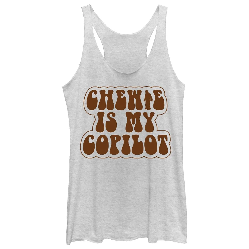 Women's Solo: A Star Wars Story Retro Chewie Copilot Racerback Tank Top lightweight tank top Women's Solo: A Star Wars Story Retro Chewie Copilot Racerback Tank Top lightweight tank top