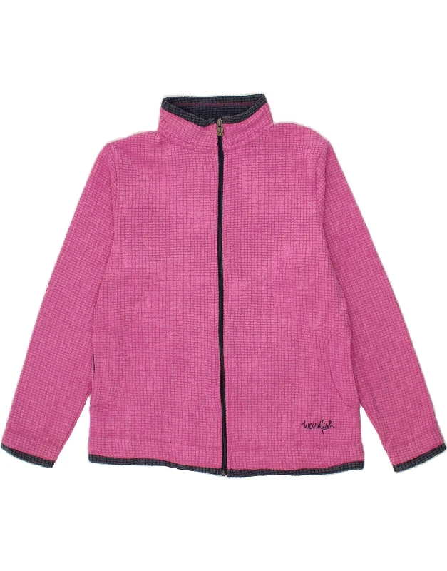 WEIRD FISH Womens Loose Fit Fleece Jacket UK 16 Large Pink Polyester Herringbone Jacket Checkered Jacket Solid Jacket WEIRD FISH Womens Loose Fit Fleece Jacket UK 16 Large Pink Polyester Herringbone Jacket Checkered Jacket Solid Jacket