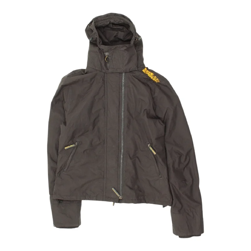 Superdry The Windcheater Womens Black Hooded Rain Jacket | Vintage Designer Coat Fleece Fabric Down Fabric Feather Fabric Superdry The Windcheater Womens Black Hooded Rain Jacket | Vintage Designer Coat Fleece Fabric Down Fabric Feather Fabric