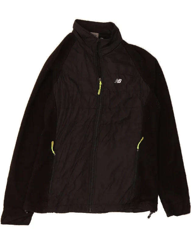 NEW BALANCE Womens Fleece Jacket UK 16 Large Black Colourblock Polyester Stand-Up Collar Roll-Neck Collar Turtle Neck NEW BALANCE Womens Fleece Jacket UK 16 Large Black Colourblock Polyester Stand-Up Collar Roll-Neck Collar Turtle Neck