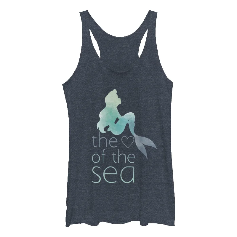 Women's The Little Mermaid Ariel Heart of Sea Racerback Tank Top cozy tank top