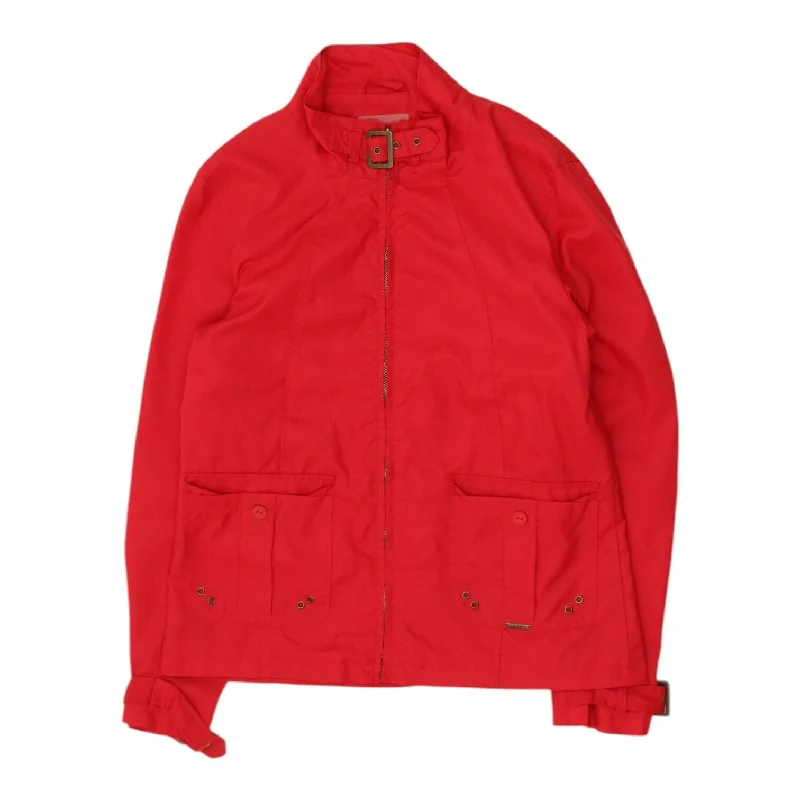 Paco Womens Red Belt Collared Jacket | Vintage High End Designer Coat Insulated Jacket Fitted Jacket Loose Jacket Paco Womens Red Belt Collared Jacket | Vintage High End Designer Coat Insulated Jacket Fitted Jacket Loose Jacket