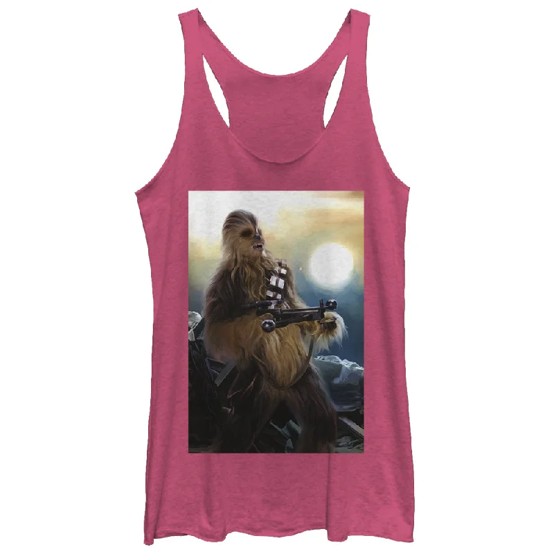Women's Star Wars The Force Awakens Chewbacca Bowcaster Racerback Tank Top peekaboo tank top