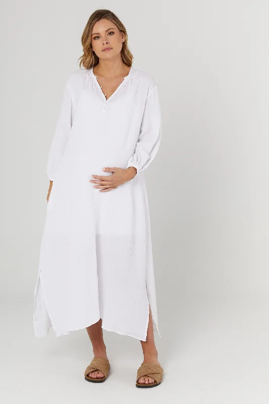 Mayfield Dress (White) Tunics Summer linen