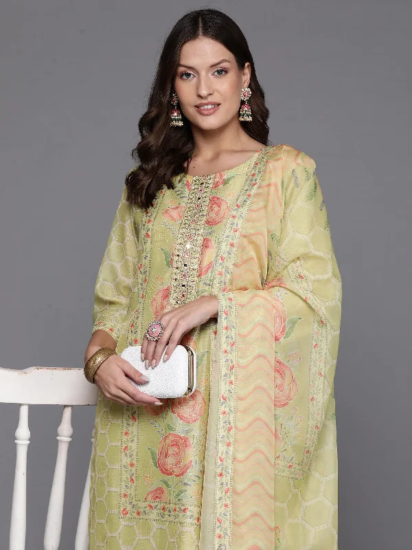 Women's Green Embroidered Straight Kurta Trousers With Dupatta Set - Indo Era Trousers Flared Retro Women's Green Embroidered Straight Kurta Trousers With Dupatta Set - Indo Era Trousers Flared Retro