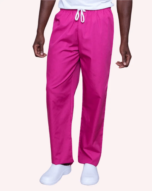 Aria Unisex Lightweight Scrub Trousers - Magenta Trousers Summer Linen