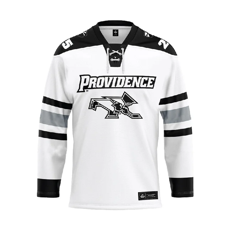 Providence - NCAA Women's Ice Hockey : Hannah Johnson - White Hockey Jersey Casual Weekend Jersey Tee Providence - NCAA Women's Ice Hockey : Hannah Johnson - White Hockey Jersey Casual Weekend Jersey Tee
