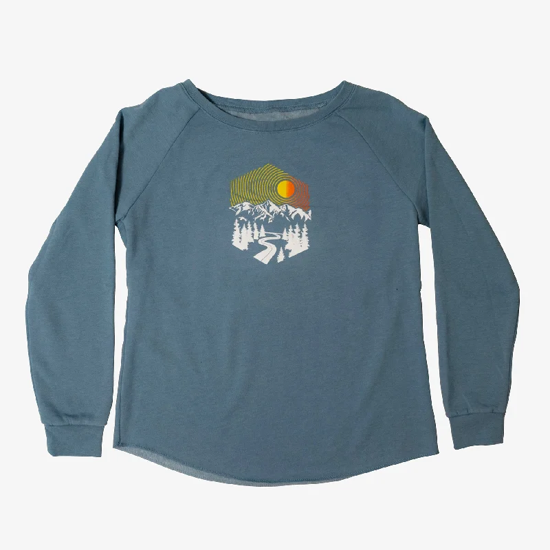 Women's Scenic Colorado Crewneck Sweatshirt Hoodie with Stripes Bold Sporty