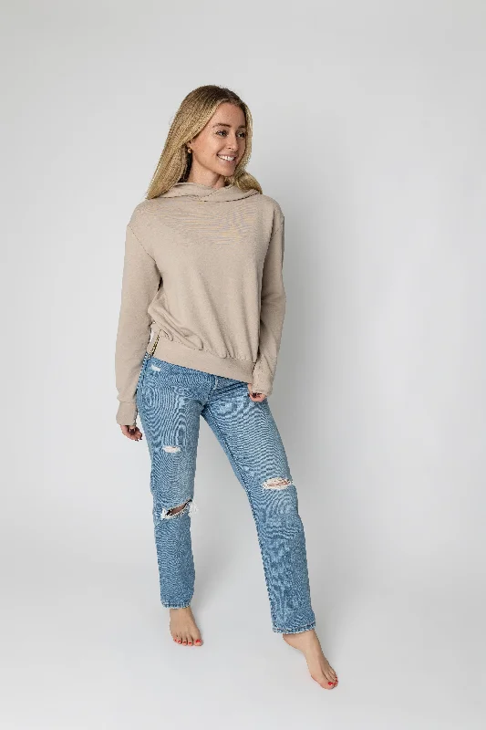 Nude bomber hoodie Hoodie with Zipper Placket Modern Functional