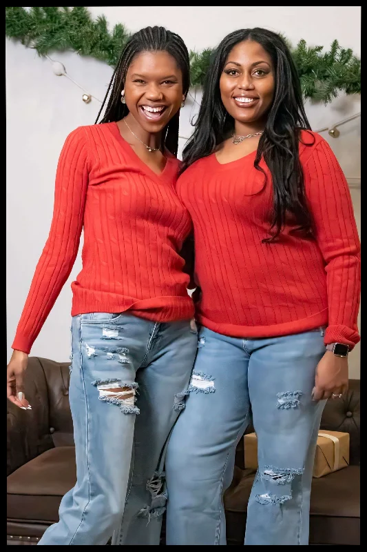 Tall V-Neck Cable Knit Sweater Polka Dot Checkered Tartan