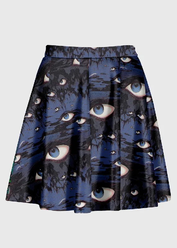 Weirdcore Surreal Blue Grunge Alt Skirt flowy skirt hem