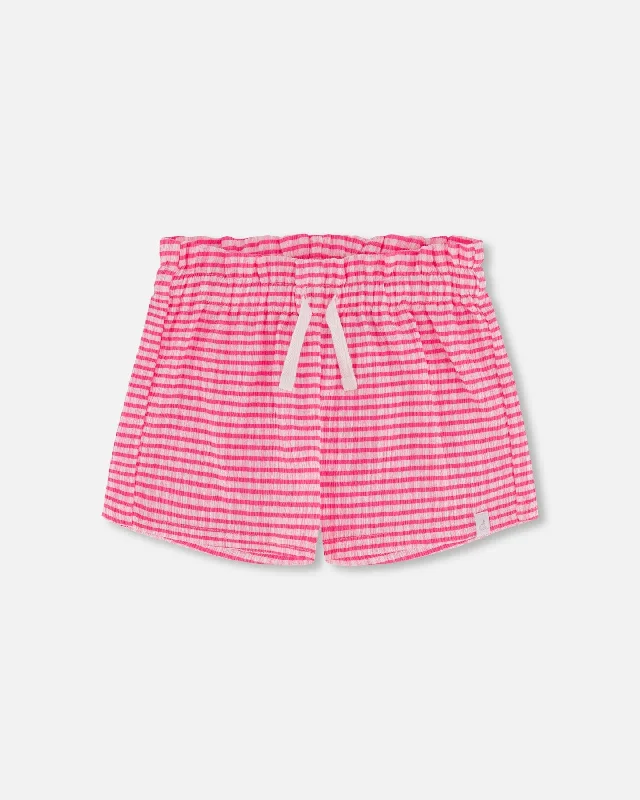 Crinkle Jersey Short Vichy Pink Warm Jersey Shirt