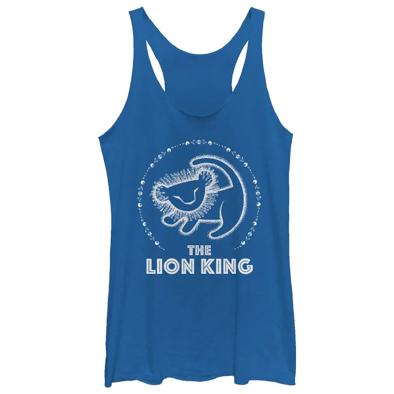 Women's Lion King Simba Painting Circle Racerback Tank Top lightweight tank top