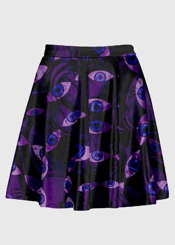 Weirdcore Psychedelic Time Realm High Waisted Skirt modal blend skirt