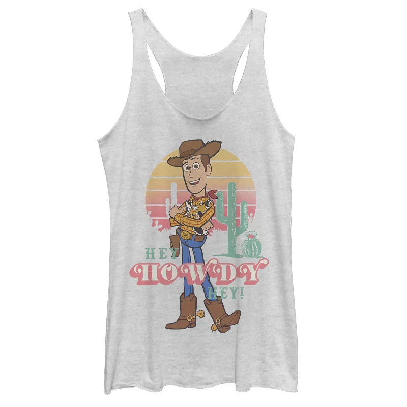 Women's Toy Story Hey Woody Racerback Tank Top cropped tank top
