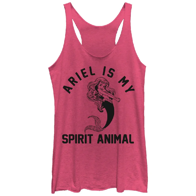 Women's The Little Mermaid Ariel Spirit Animal Racerback Tank Top teal tank top