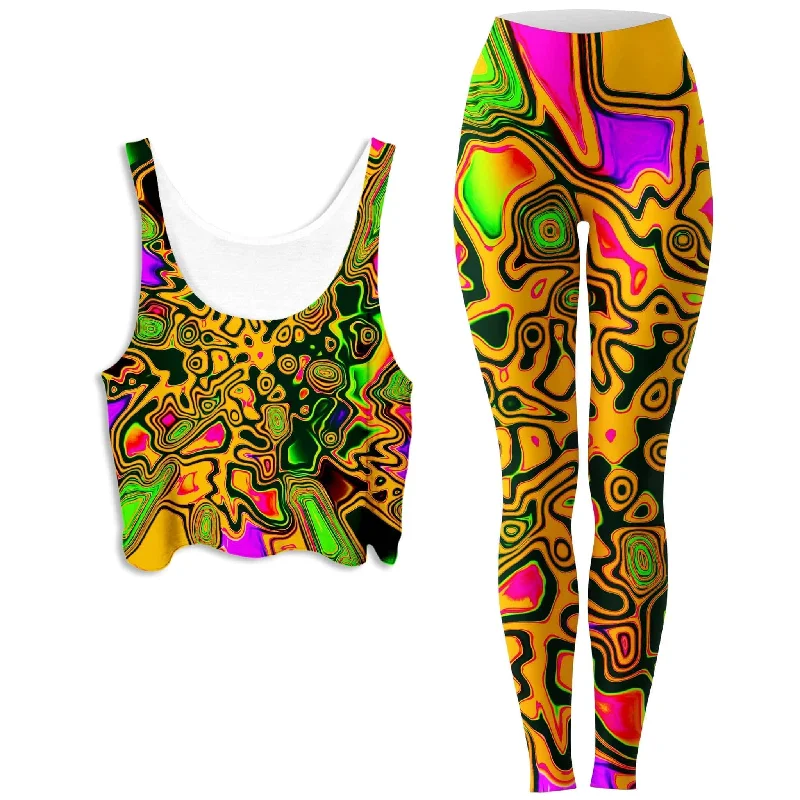 Splash of the 90s Crop Top and Leggings Combo Boxy Fit Fitted Loose