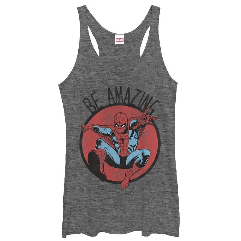 Women's Marvel Spider-Man Be Amazing Racerback Tank Top neon tank top