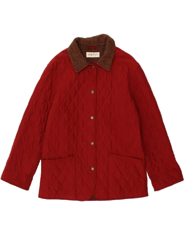 HENRY WHITE Womens Quilted Jacket UK 14 Medium Red Polyester Tailored Jacket Straight Jacket A-Line Jacket HENRY WHITE Womens Quilted Jacket UK 14 Medium Red Polyester Tailored Jacket Straight Jacket A-Line Jacket