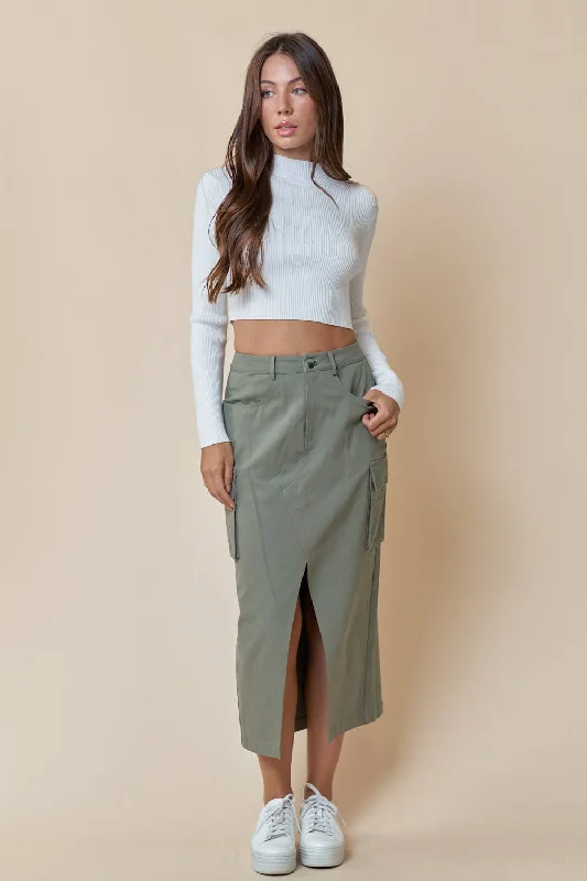 Cargo Utility Skirt wool skirt warm