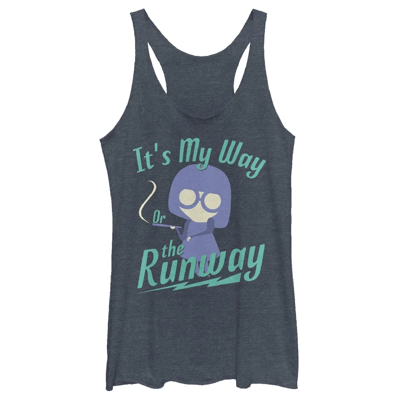 Women's The Incredibles 2 Edna Mode My Way Racerback Tank Top solid color tank