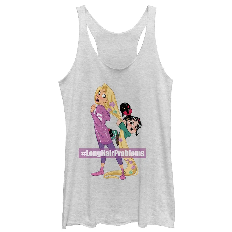 Women's Ralph Breaks the Internet Rapunzel Hair Racerback Tank Top summer tank top