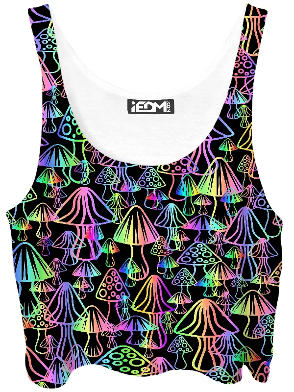 Magic Mushrooms Crop Top Solid Color Striped Floral