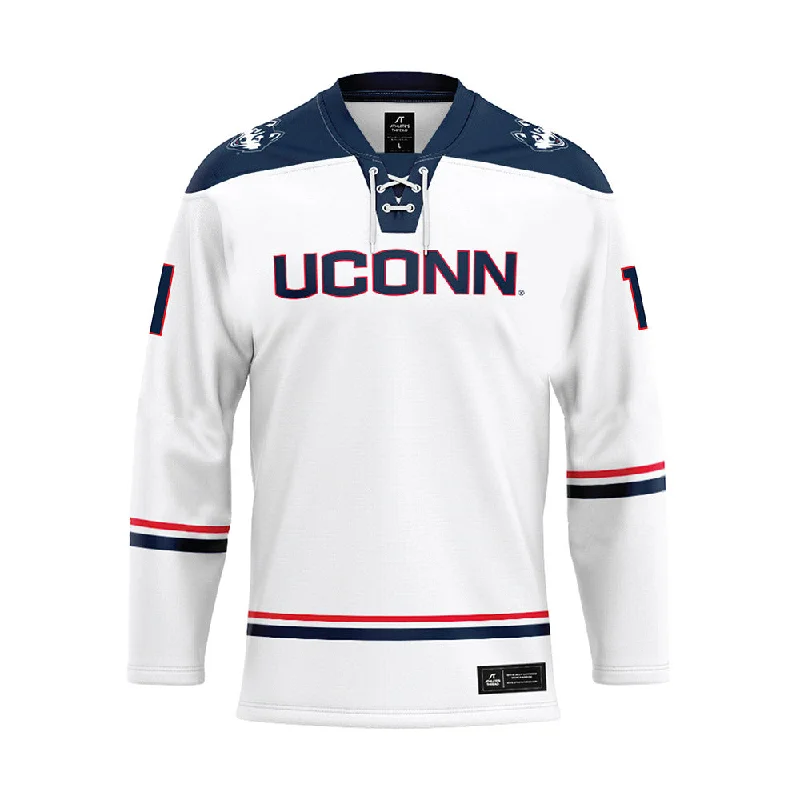 UConn - NCAA Women's Ice Hockey : Christina Walker - White Hockey Jersey Halter Neck Jersey Tee