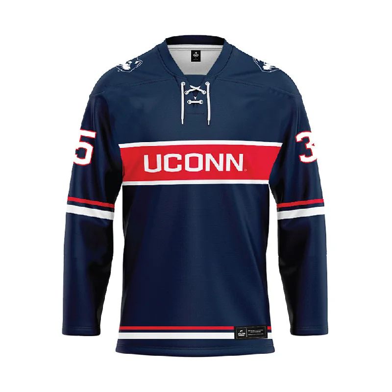 UConn - NCAA Women's Ice Hockey : Shannon Moran - Navy Hockey Jersey Autumn Jersey Shirt