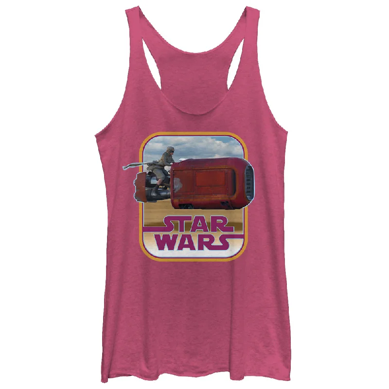 Women's Star Wars The Force Awakens Retro Rey Speeder Racerback Tank Top vintage tank top