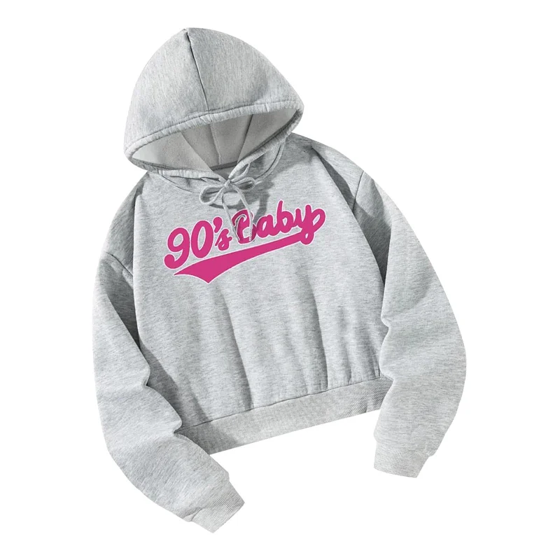 Maxbell Womens Hoodie Autumn Stylish Long Sleeve Tops for Lady Backpacking Going Out XL Grey Graphic Hoodie Design Print