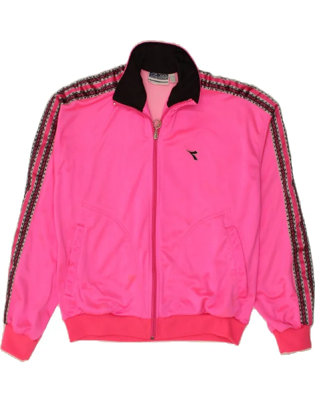 DIADORA Womens Graphic Tracksuit Top Jacket UK 12 Medium Pink Colourblock Nylon Jacket Polyester Jacket Spandex Jacket DIADORA Womens Graphic Tracksuit Top Jacket UK 12 Medium Pink Colourblock Nylon Jacket Polyester Jacket Spandex Jacket
