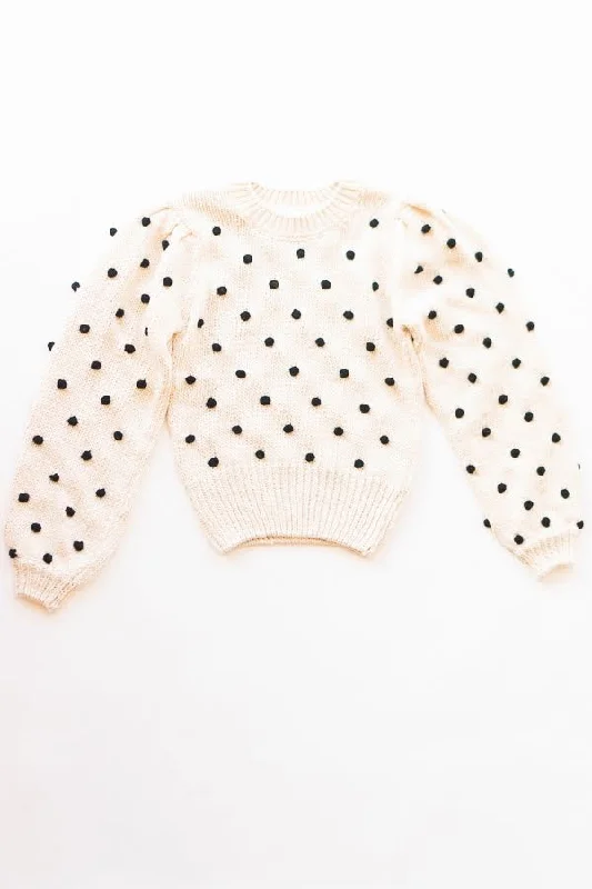 Aidy Dotted Sweater Zippered Buttoned Snapped