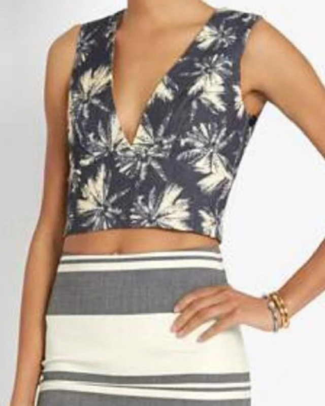 Palm Crop Top Fashionable Trendy Casual